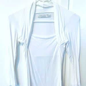 Zara Basics White Top Square Neckline